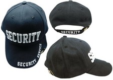 Security Service Black White Letters Cotton Adjustable Embroidered Cap Hat EE 