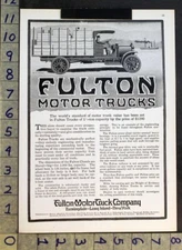 1917 FULTON MOTOR TRUCK COMPANY FARMINGDALE LONG ISLAND W.F. WHITE ART AD FC6864