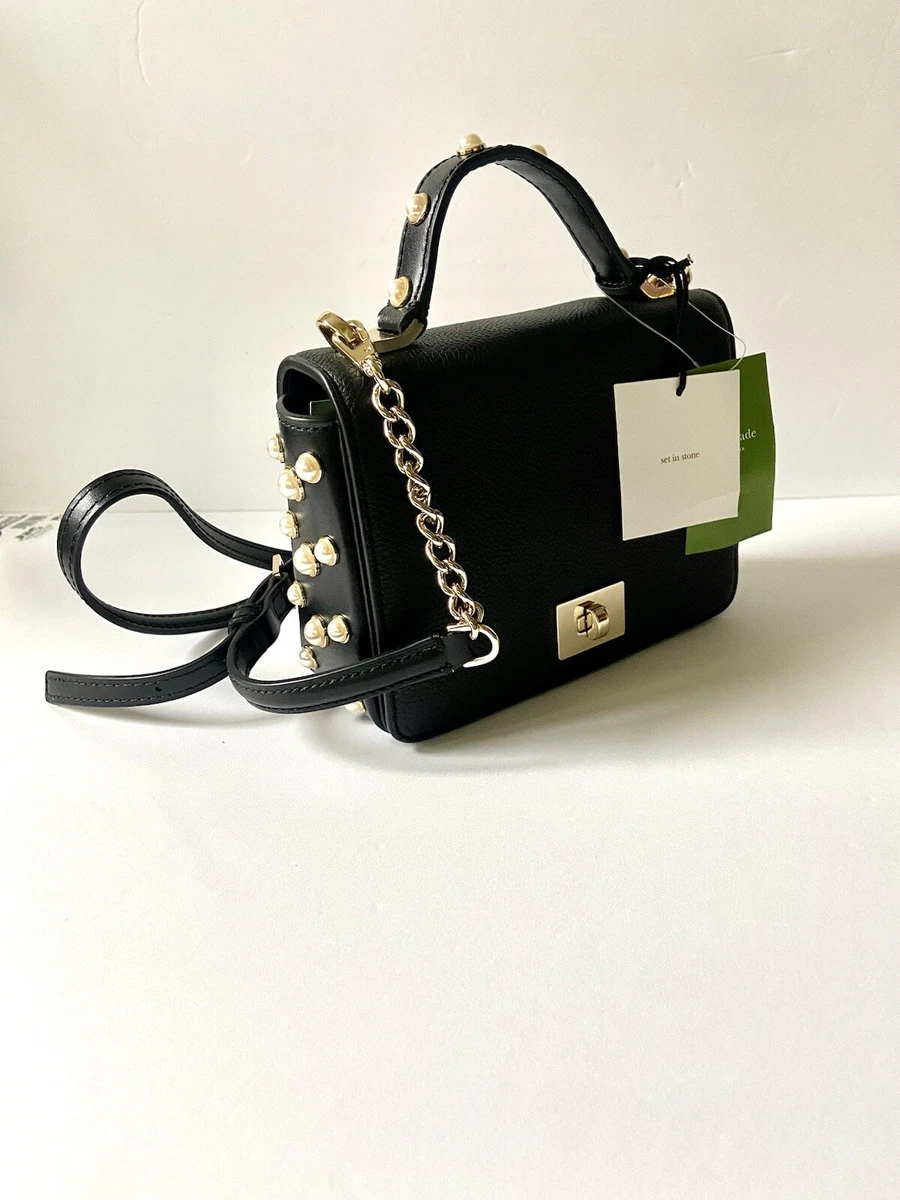 NWT Kate Spade New York Maisie Serrano Place Pearl Black Leather Crossbody  Bag | eBay