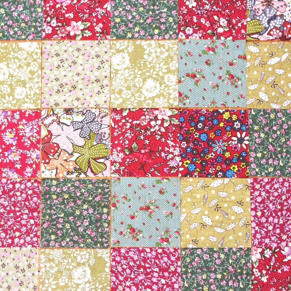 100 Mix Cotton Print Flower10cm Fabric Squares Bundle for Quilting & Patchwork - Image 2 of 4