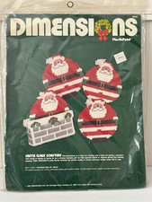 Dimensions Santa Claus Coasters 9042 Sealed PlasticPoint Kit Vintage 1984 Sealed
