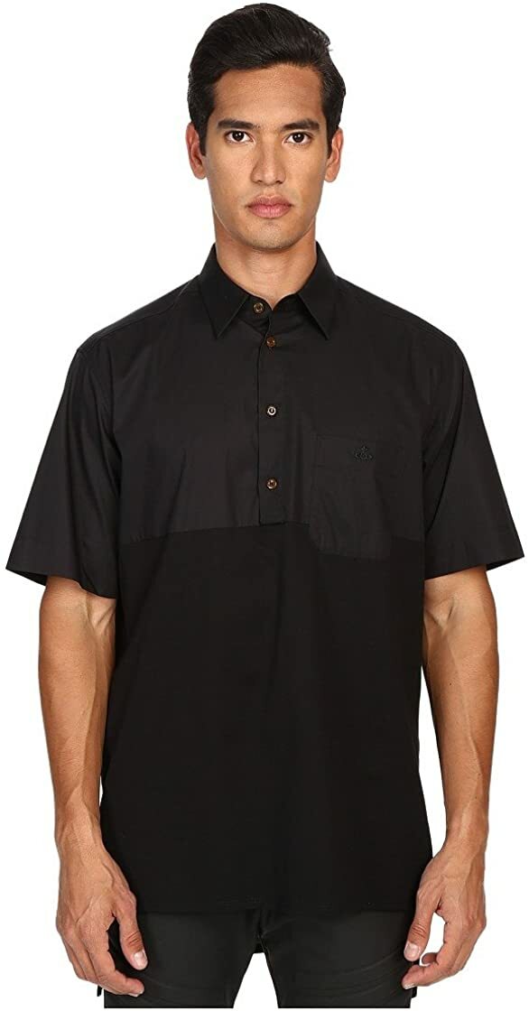 Camisa Vivienne Westwood L131928 negra elástica popelina caja popover para hombre talla 54