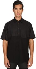 Vivienne Westwood L131928 Black Stretch Poplin Box Popover Shirt Men's Size 54