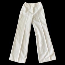 VTG 70s high waisted white flare trousers by INTUITIONS BY KATY MANNING 25x31