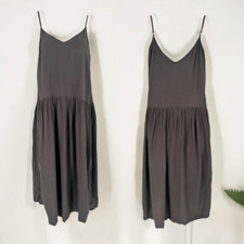 American Vintage Women's Sleeveless V Neck Midi Tank Dress Charcoal Gray Small