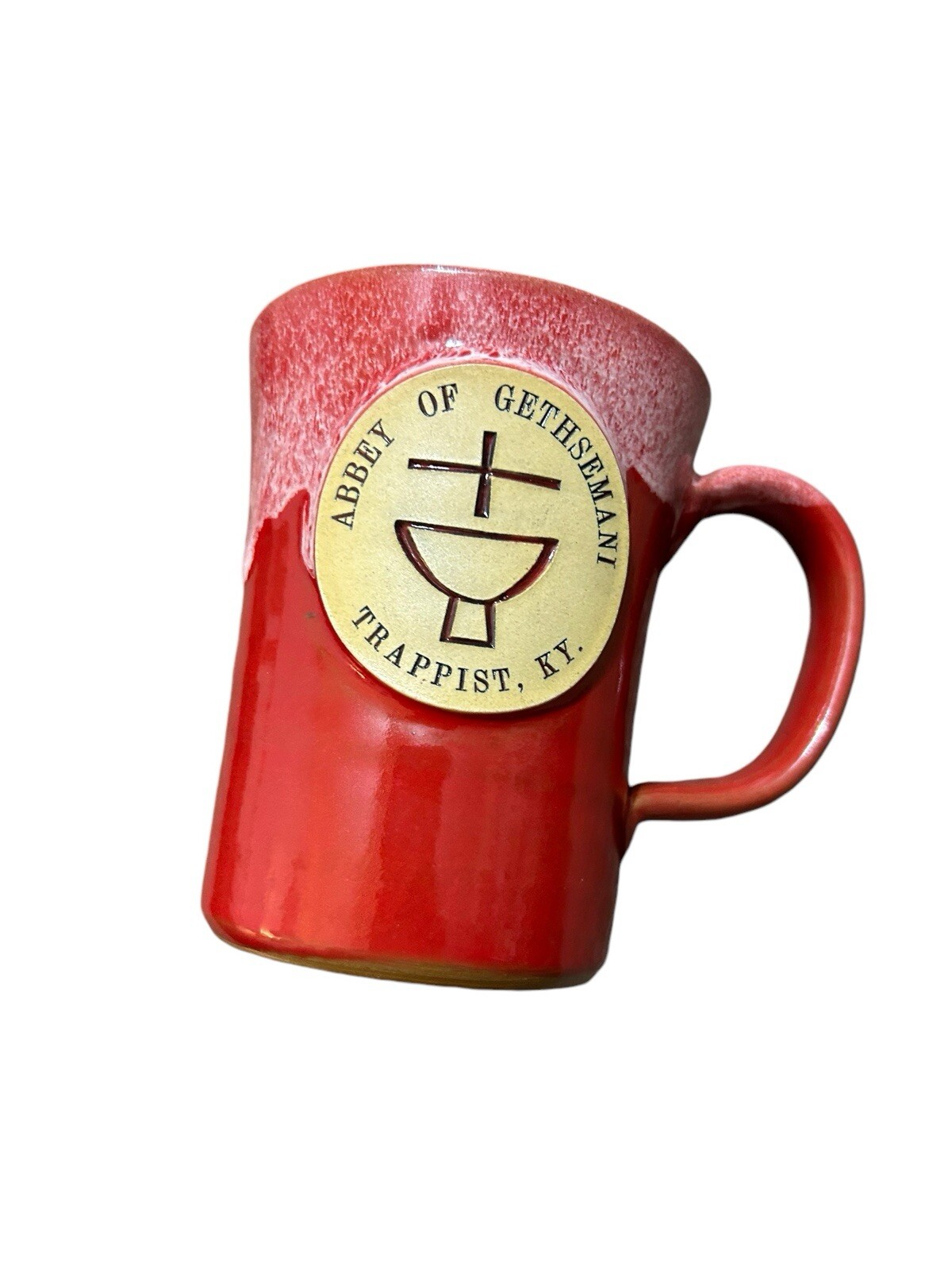 Deneen Pottery Abbey Of Gethsemani Souvenir Red Coffee Mug Made in USA  2023