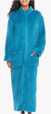 NEW ROBE Women ZIPPER Alexander Del Rossa Fleece Warm Loose SM/MD Ocean Green