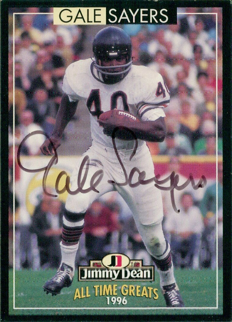 Gale Sayers Autographed Signed 1996 Jimmy Dean All Time Greats Card JSA Authenticated 