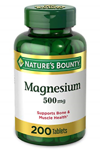 Magnesium by Nature�s Bounty, 500mg Magnesium Tablets for Bone &amp; Muscle Health,