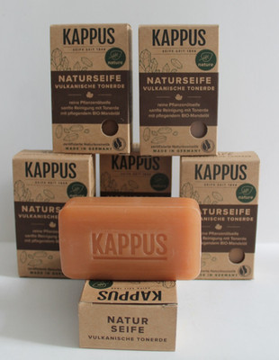 Kappus Naturseife Vulkanische Tonerde 6 x 100 g = 600 g VEGAN, Sparset