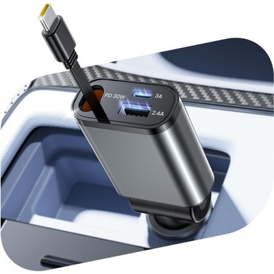 3-in-1 Auto Ladegerät USB C Quick Charge 57W Kompakt Ladekabel Car Charger