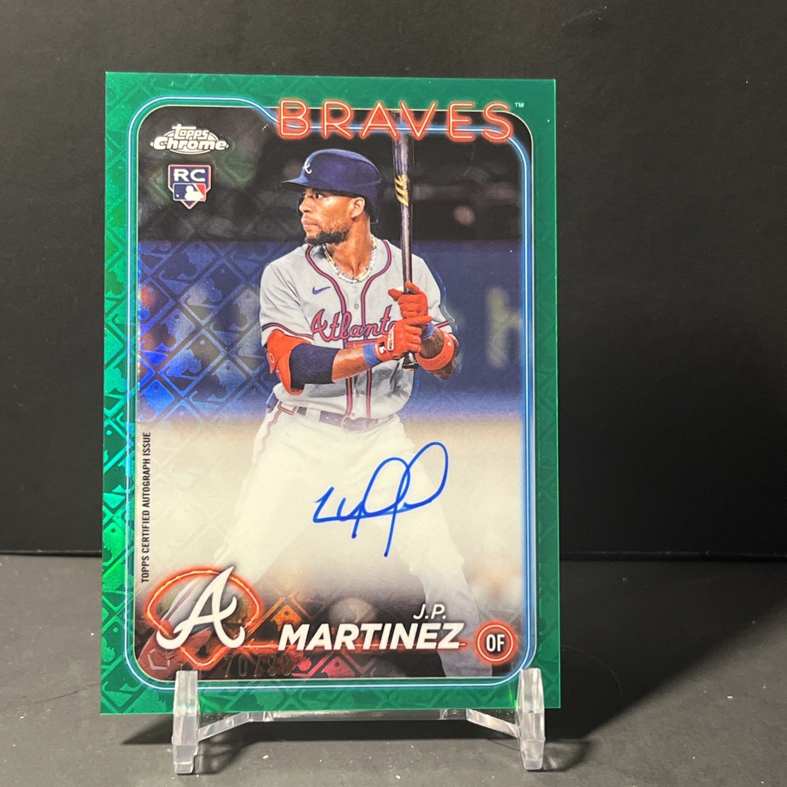 2024 Topps Chrome RCA-JM J.P. Martinez Rookie Auto Green Logofractor /99