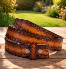 Western Genuine Leather Belt Full Grain Handmade Women Heavy Duty Without Buckle