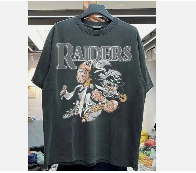 Oakland Raiders 80's Raiders NFL Vtg Black Short Sleeve Shirt S-5XL