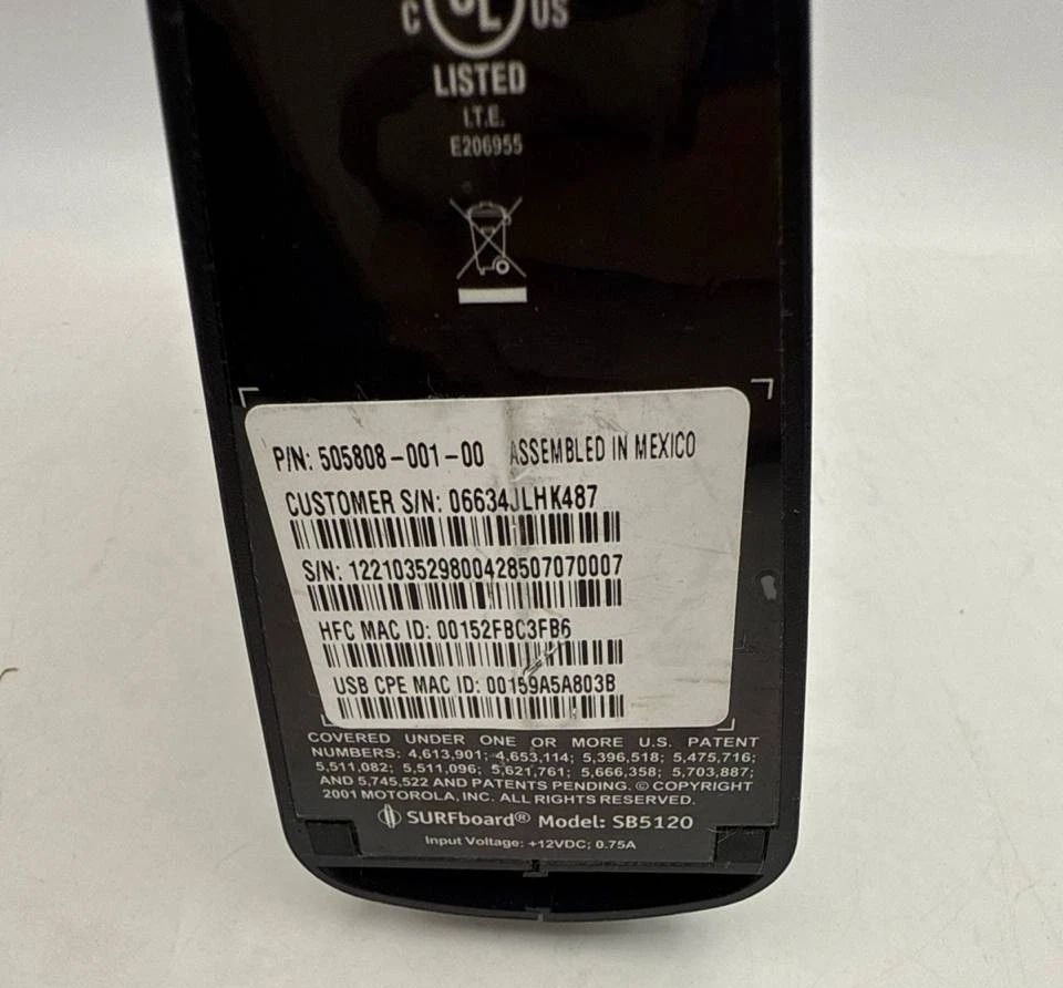 Motorola SB5120 SurfBoard DOCSIS 2.0 High Speed Cable Modem USB Ethernet 38Mbps - Image 4 of 4