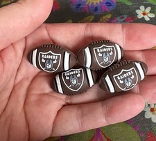 4 Pce LAS VEGAS RAIDERS Football Team Silicone Focal Beads DIY Jewelry Pens 