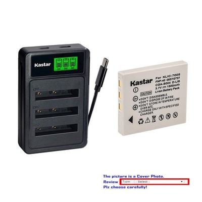 Kastar Battery Triple Charger for Pentax D-Li8 Optio A10 A20 A30 S5i S6 Camera