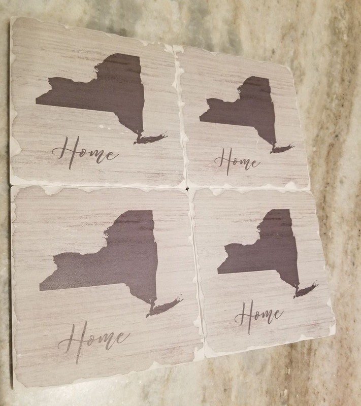 New York State "Home" Absorbent Stone Coaster Set
