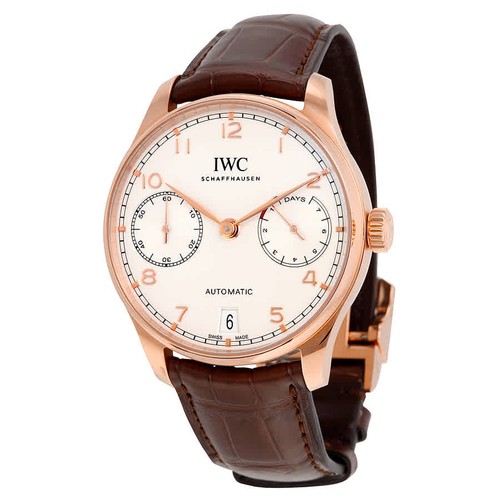 IWC Portugieser Automatic White Dial 18kt Rose Gold Men's Watc...