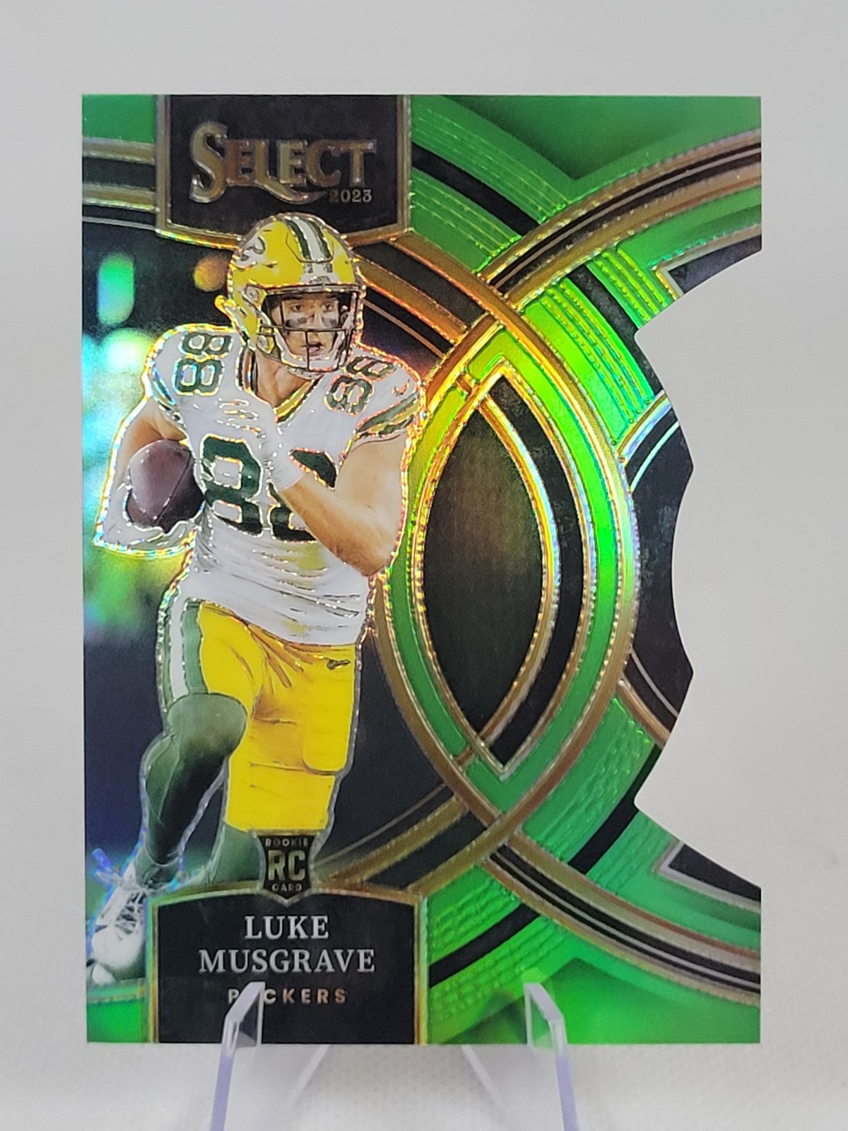 2023 Select Premier Level Neon Green Prizm Die-Cut /499 Luke Musgrave Rookie RC