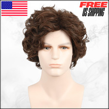 Natural Layered Brown Wig For 70s 80s Disco Rocker Halloween Costume Cosplay
