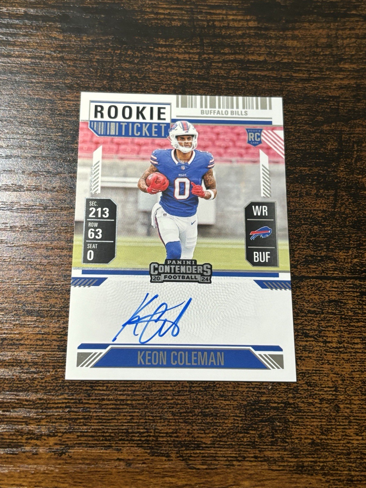 2024 Panini Contenders Keon Coleman Rookie Ticket Auto RC Rookie Bills