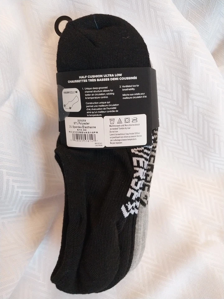 Converse Men's 6 Pairs Half Cushion Ultra Low Socks Black White Gray 6-12 - Image 4 of 4