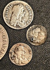 Charles II set  1668 shilling 1684 groat 1679 three pence Silver Coin 