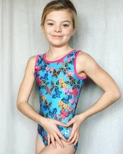Plum Practicewear Gymnastics Leotard Butterfly Print Multi Size AL