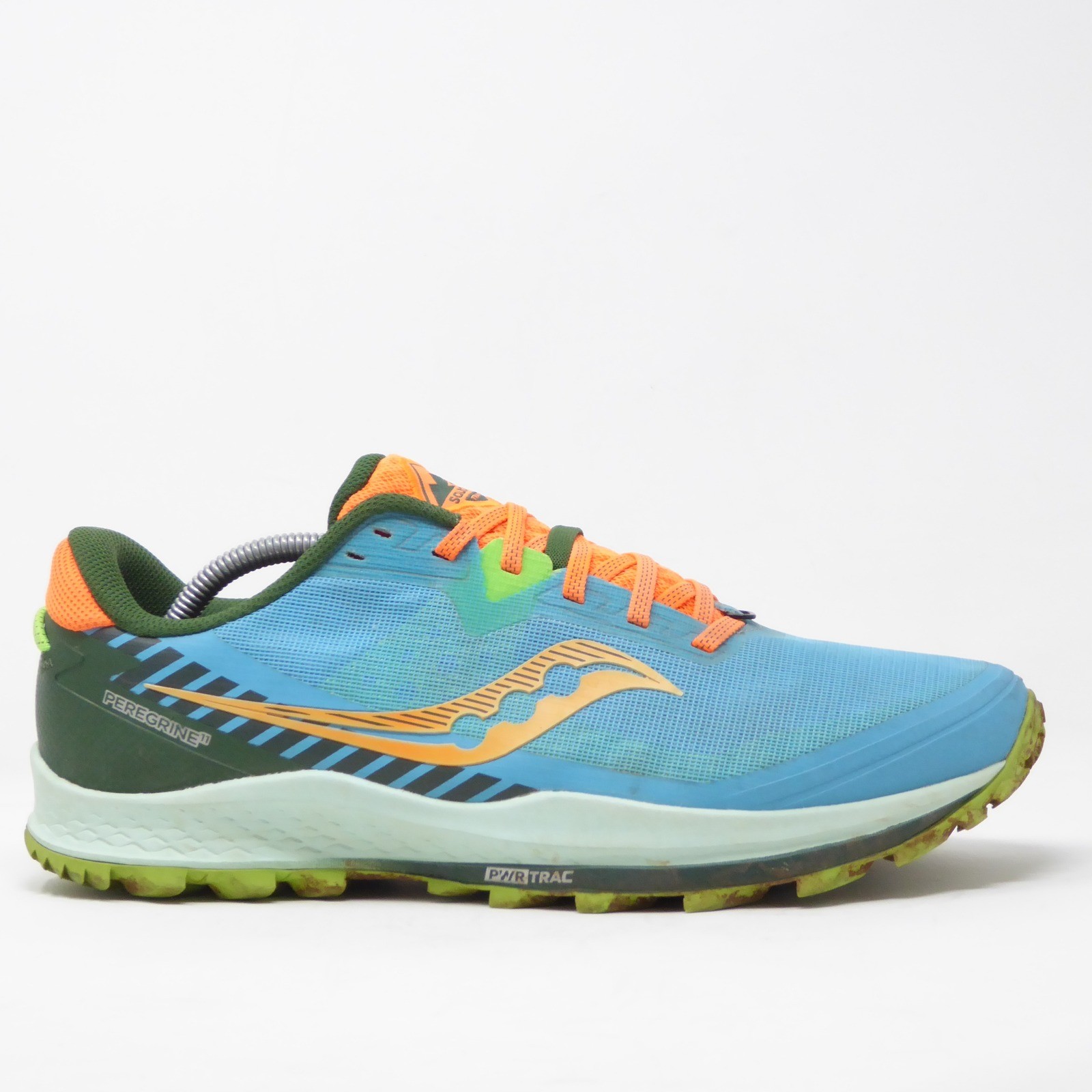 Saucony Peregrine 11 Mens Trail Running Sneakers Shoes Blue Orange Size 11.5