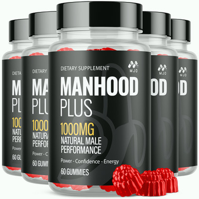 (5 Pack) Manhood Plus Male Gummys Advanced Formula Man Hood Vitamin 60 Gummies