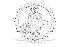 Lowrider Bicycle Laser Cut Chrome Poncho Gangster 8 Ball 36T Custom Sprocket.