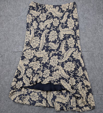 Ralph Lauren Silk Midi Skirt Womens 4 Petite Old Money Floral Timeless Vintage