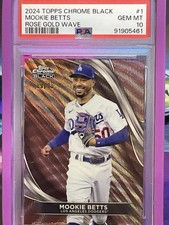 2024 Topps Chrome Black - Mookie Betts #1 Rose Gold Wave Refractor /15