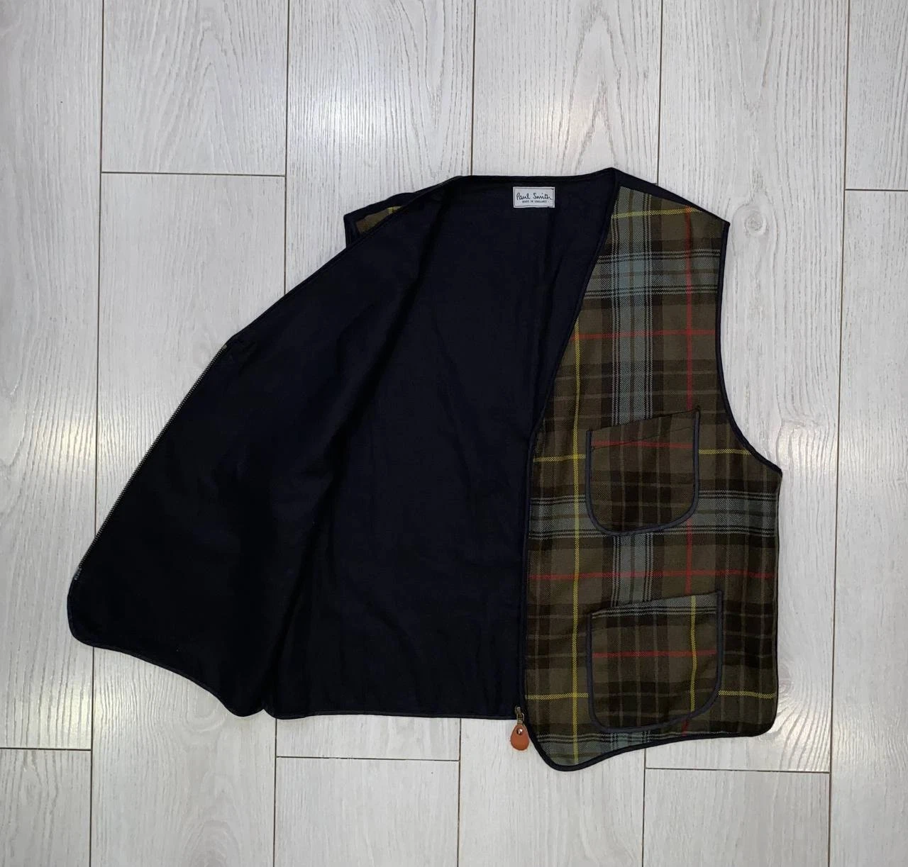 Paul Smith Mainline Mens Vintage Wool Tartan Check Vest Waistcoat Hunting Size L image 5