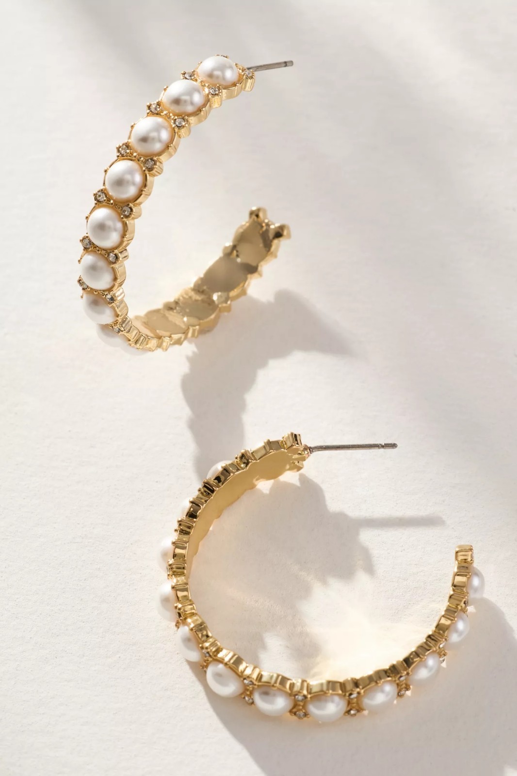 NWT Anthropologie BaubleBar Eloise Pearl Hoop Earrings