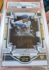 MIGUEL VARGAS 2023 Tier One Bronze Ink Rookie Auto Card PSA 9 Autograph #/25 RC. rookie card picture