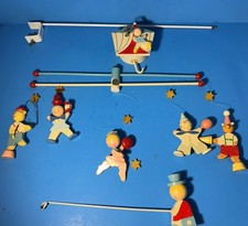 Vintage Irmi Crib Mobile Wood Hand Painted Mobile Traffic In Box No 815