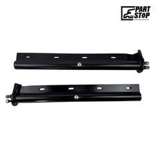 30" Straight Spring Loaded Mud Flap Hanger Pair Black Steel 1-1/8" Bolt Spacing