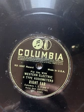 RARE 1940s COLUMBIA Western Electric Audiometer Hearing Test Record