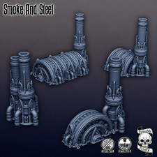 Smoke And Steel Turbines And Smoke Stacks Wargame Terrain Fdm Printed Smoke And Steel Turbines And Smoke Stacks Wargame Terrain Fdm Printed