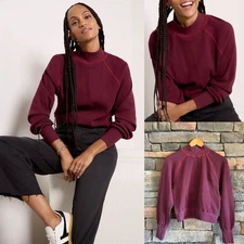 Michael Stars Apres Ski Holiday Cranberry Red Laney Mock Neck Thermal Top Size S