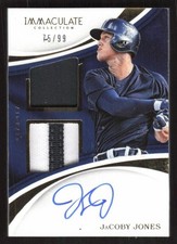 2017 PANINI IMMACULATE JACOBY JONES 125 AUTOGRAPH DUAL RELIC 75/99 TIGERS