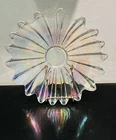 Vintage Celestial Federal Glass Iridescent Starburst Flower Petal Serving Bowl