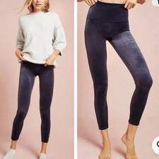 Spanx Ready To Wow Blue Velvet High Waisted Leggings Women  s Sz S