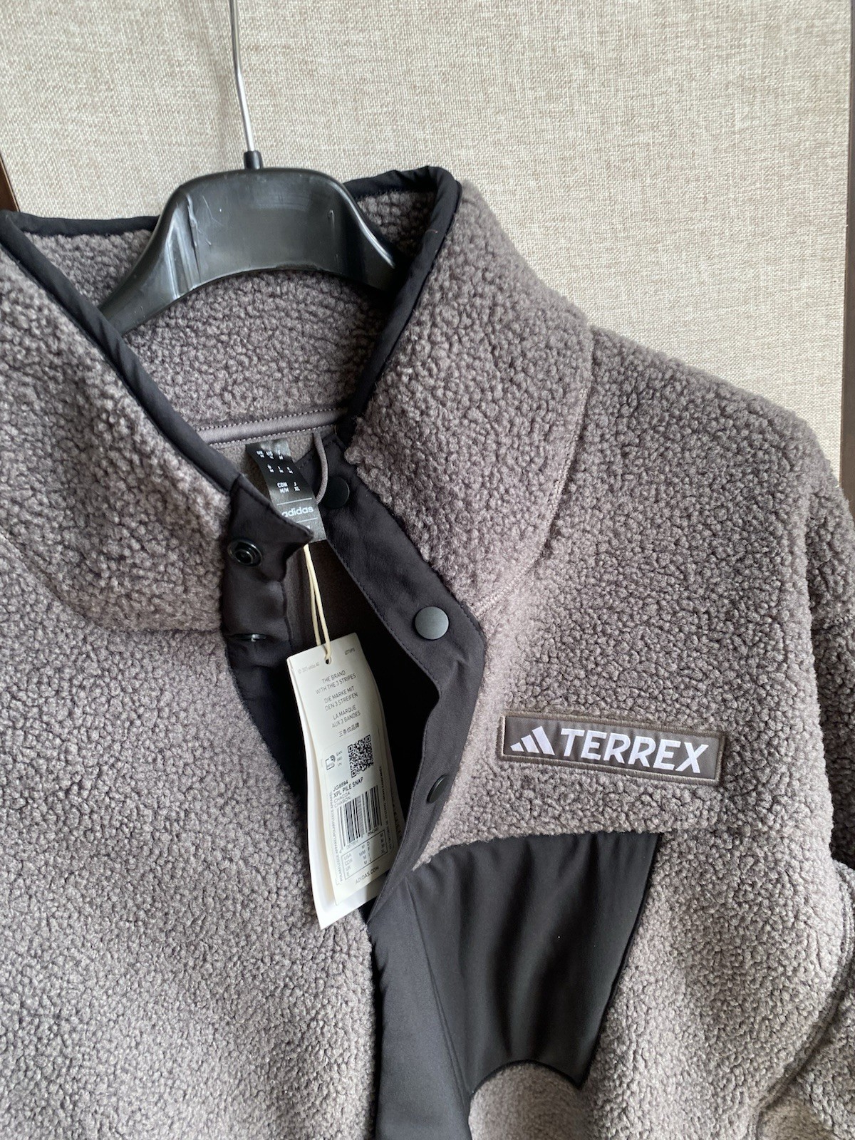 Men’s Adidas Terrex Fleece Grey Zip Up Tagged Size Medium Rrp £100 image 4