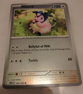 Miltank 106/132 Mega Evolution Reverse Holo Pokémon Card English