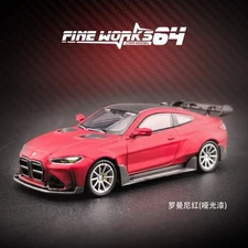 Fine Works 1:64 BMW G82 M4 Widebody Diecast Limited Collectible Model Red