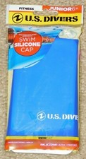 U.S. DIVERS JUNIOR 6 SILICONE SWIM CAP - BLUE New In Package 