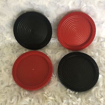 Crown Checkers Game Replacement Pieces Black Red 2 Only